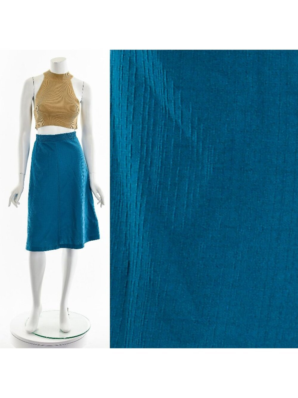Turquoise Blue A-Line Skirt